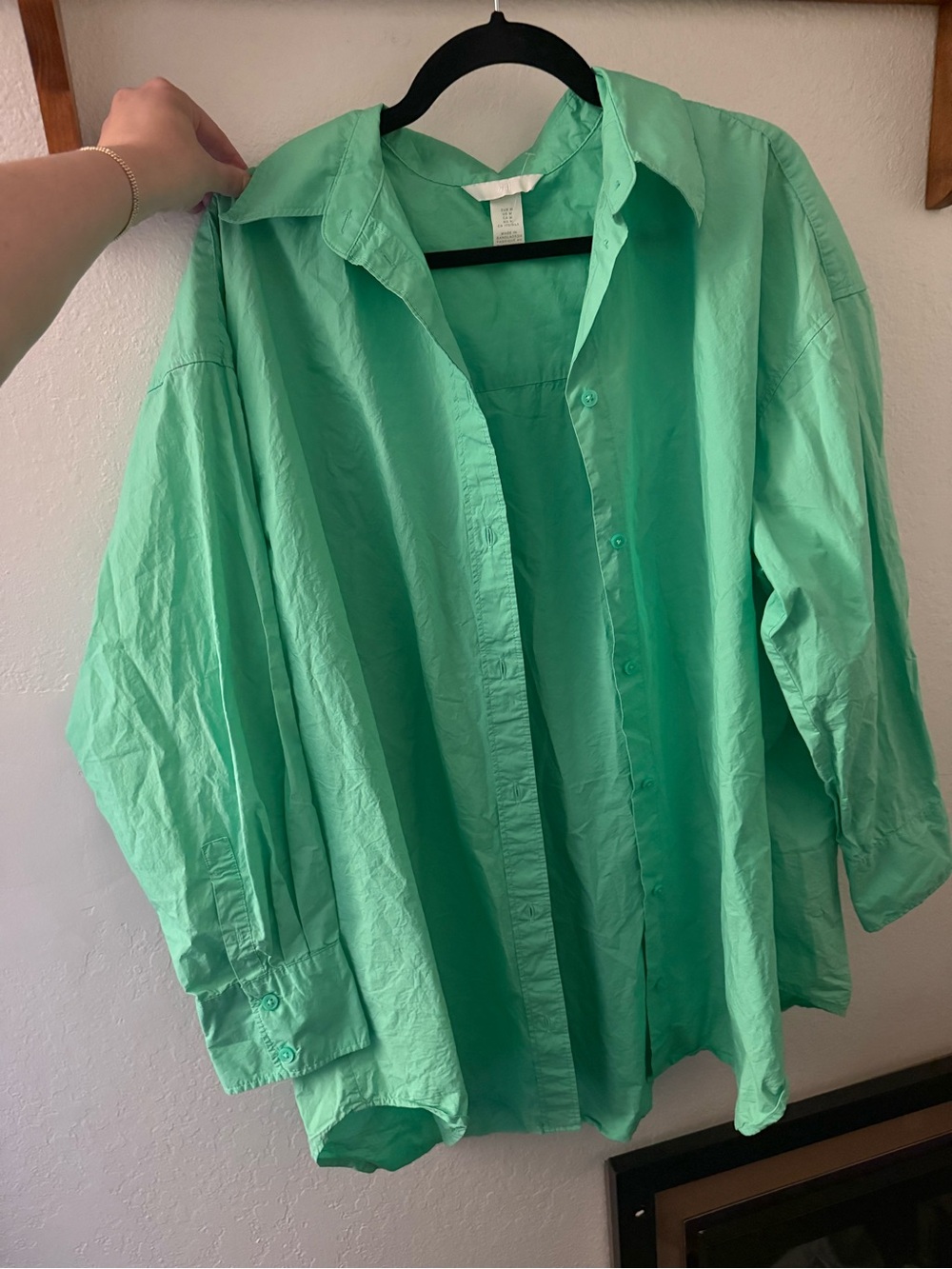 H&M Kelly Green Button Down Shirt